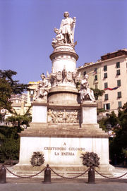 Christopher Columbus monument in Piazza Acquaverde.