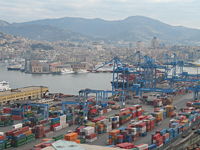 The commercial port of Genoa today