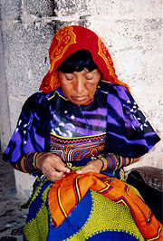 Kuna woman sewing