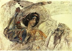Six winged Seraph (after Pushkin's poem Prophet), 1905. By Mikhail Vrubel.