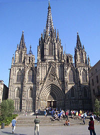 A view of the Barcelona Cathedral.