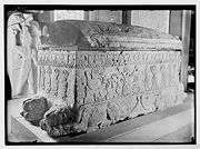 Sarcophagus of Ahiram, king of Byblos, now in the National Museum of Beirut