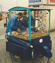 A kestaneci or chestnut vendor in Istanbul