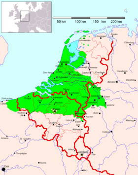 Continental Low Franconian (ǂ Dutch) language area. This is smaller than the total Dutch language area, which also includes Dutch Low Saxon and the Frisian language area.  French Flanders has become more and more francophone during the last century. Brussels Capital Region is officially bilingual, but largely francophone