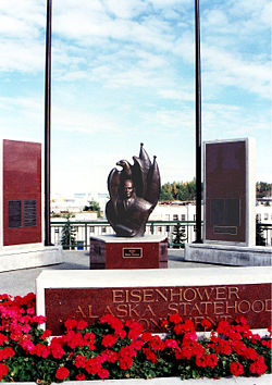 President Eisenhower Alaska Statehood Monument in Anchorage.