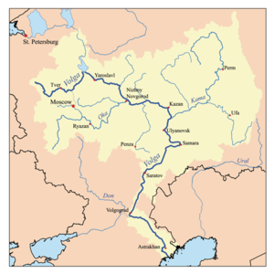 Map of the Volga watershed
