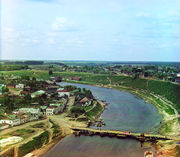 Rzhev is the uppermost town situated on the Volga (photographed circa 1910).