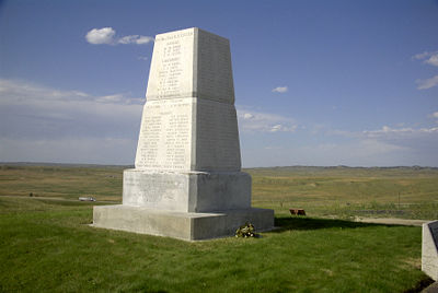 An obelisk commemorates the U.S. Army dead, and marks the spot of the mass grave where all US Soldiers were re-buried