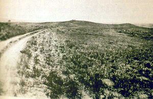 Photo taken in 1894 by H.R. Locke on Battle Ridge looking toward Last Stand Hill top center. Wooden Leg Hill can be seen at the far top right.