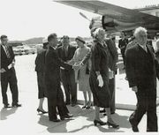 Queen Elizabeth II and Prince Phillip, Ernest Harmon Air Force Base visit, 1959