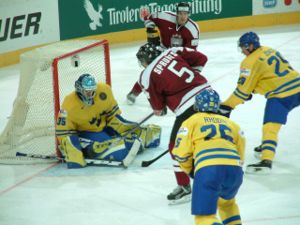 Sweden vs Latvia in Ice Hockey World Championships 2005
