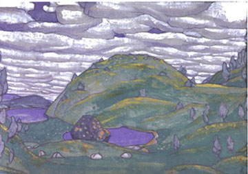Nicholas Roerich's 1913 set design for Part I: Adoration of the Earth.