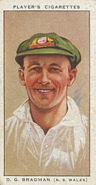 Cigarette card distributed during the 1934 Ashes series