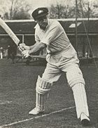 Bradman's high backlift and lengthy forward stride were characteristic.