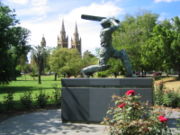 Bradman statue outside the Adelaide Oval