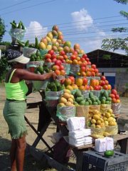A woman selling mangoes in Venezuela