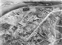 The site of the Khazar fortress at Sarkel. Aerial photo from excavations  conducted by Mikhail Artamonov in the 1930s.