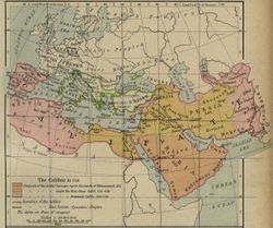 Expansion of the Caliphate to 750 CE. From The Historical Atlas by William R. Shepherd, 1923  Courtesy of The General Libraries, The University of Texas at Austin
