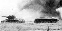 Soviet T34 tanks during the Battle of Kursk.