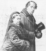 Disraeli and Queen Victoria, during the latter's visit to Hughenden at the height of the Eastern crisis.