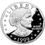 A Susan B. Anthony dollar coin