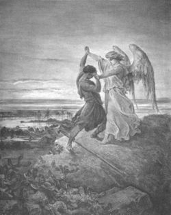 Jacob Wrestling with the Angel; illustration by Gustave Doré (1855)