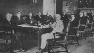 Woodrow Wilson and his cabinet in the Cabinet Room