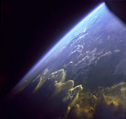 Earth's atmosphere from space.