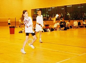 A mixed doubles game - Scottish Schools under 12s tournament, Tranent, May 2002