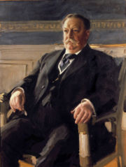 Official White House portrait of William Howard Taft in the Blue Room, 1911, oil on canvas by Anders Leonard Zorn (1860–1920), White House Collection.