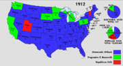 Electoral votes by state, 1912.