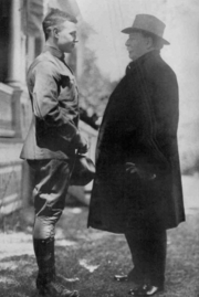 Taft says goodbye to his son, Charles Phelps Taft II as he leaves for World War I