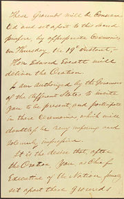 Letter of David Wills inviting Abraham Lincoln to make a few remarks, noting that Edward Everett would deliver the oration