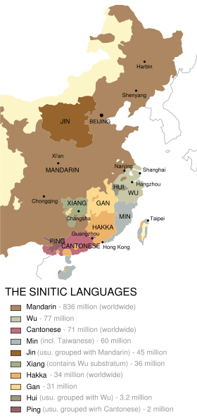 The varieties of spoken Chinese in China and Taiwan