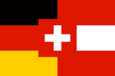 D-A-CH-flag, an unofficial flag comprising flags of the three dominant states in the German Sprachraum.