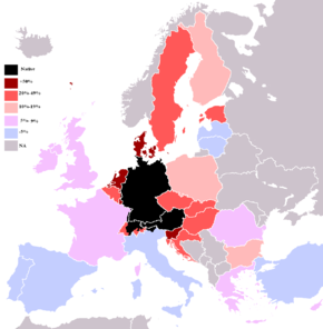 Knowledge of German in the European Union, Switzerland, Croatia and Turkey