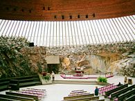 The Temppeliaukio church is one of the most popular tourist attractions in the city; half a million people visit it annually.