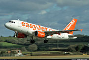 EasyJet Airbus A319-100 departs Bristol International Airport, England