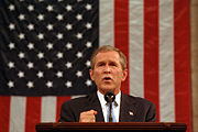 President Bush addresses a joint session of Congress on September 20, 2001