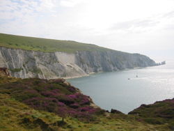 The famous view at The Needles and Alum Bay.