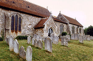 Graveyard on the grounds of the church in the town of Brading, Isle of Wight