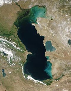 Caspian Sea - As captured by the MODIS on the orbiting Terra satellite