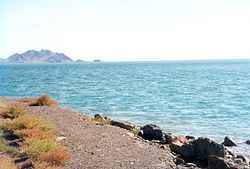 Caspian Sea shore, Türkmenbaşy, Turkmenistan.