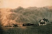 Dust storms were frequent during the 30s; this one occurred in Texas in 1935. See the Dust Bowl.