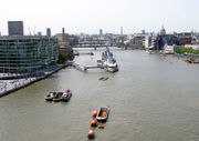 Pool of London looking west, from the high-level walkway on Tower Bridge. Click on the picture for a longer description
