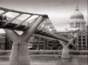 The Millennium Footbridge with St Paul's Cathedral in the background