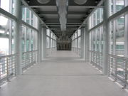 An inside view of the skybridge