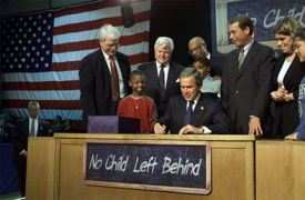 President George W. Bush signing the No Child Left Behind Act