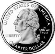 Washington is commemorated on the quarter