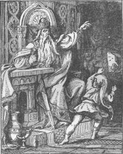 The ever-living Frederick Barbarossa, in his mountain cave: a late 19th century German woodcut